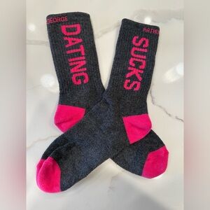 Arthur George Charcoal and Hot Pink Socks